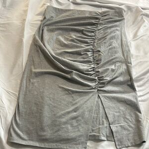 Elegant Gray Ruched Skirt